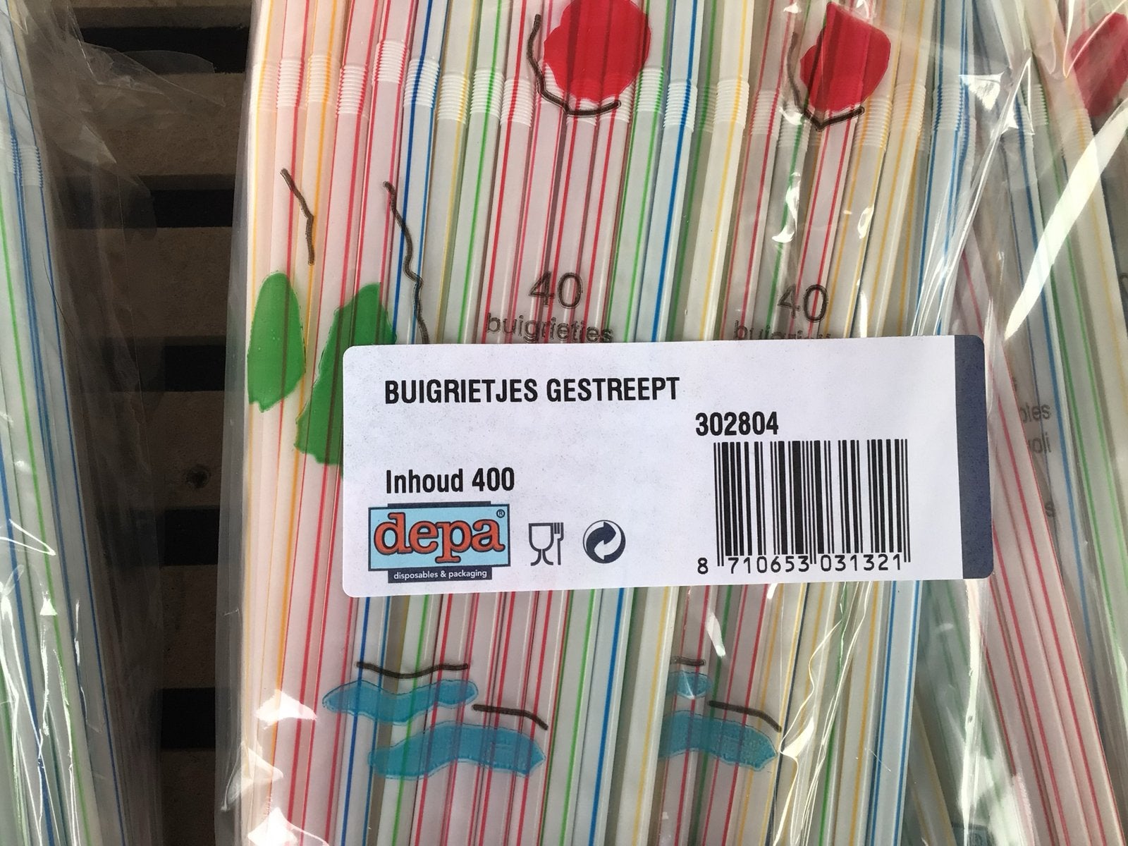 Depa Gestreepte Buigrietjes - 400 stuks per verpakking, Ophalen, Overige typen, Kunststof, Nieuw