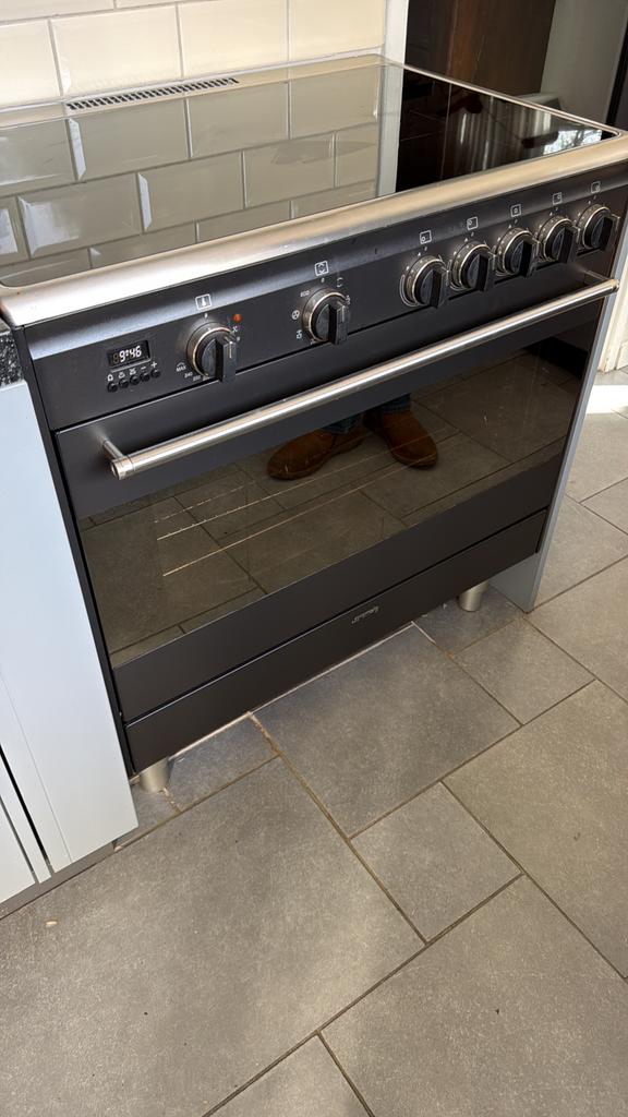 Smeg inductie fornuis 90 cm, Witgoed en Apparatuur, Fornuizen, 60 cm of meer, Ophalen of Verzenden, Zo goed als nieuw, Inductie