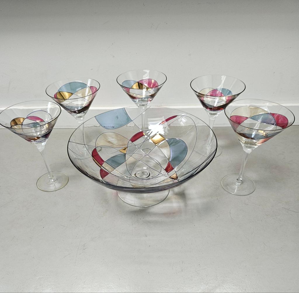 Antoni Barcelona Sagrada Martini glazen en schaal, Antiek en Kunst, Ophalen of Verzenden