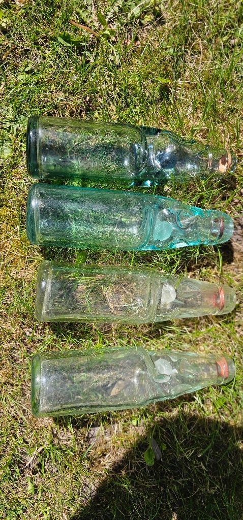 4 antieke Codd-flessen met knikker sluiting, Ophalen of Verzenden