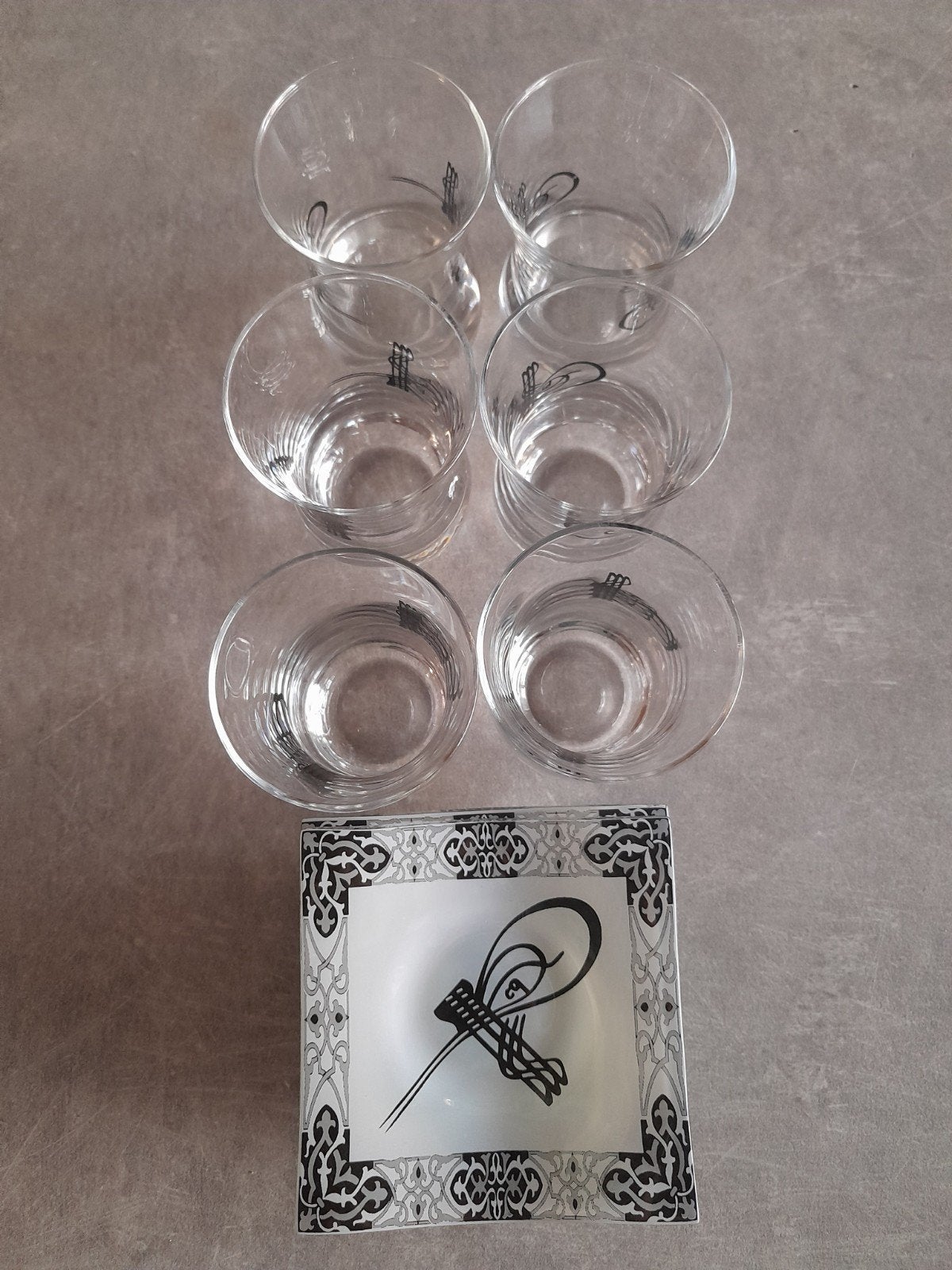 Turkse theeset - 6 borden en 6 glazen, Ophalen, Overige stijlen, Compleet servies, Glas