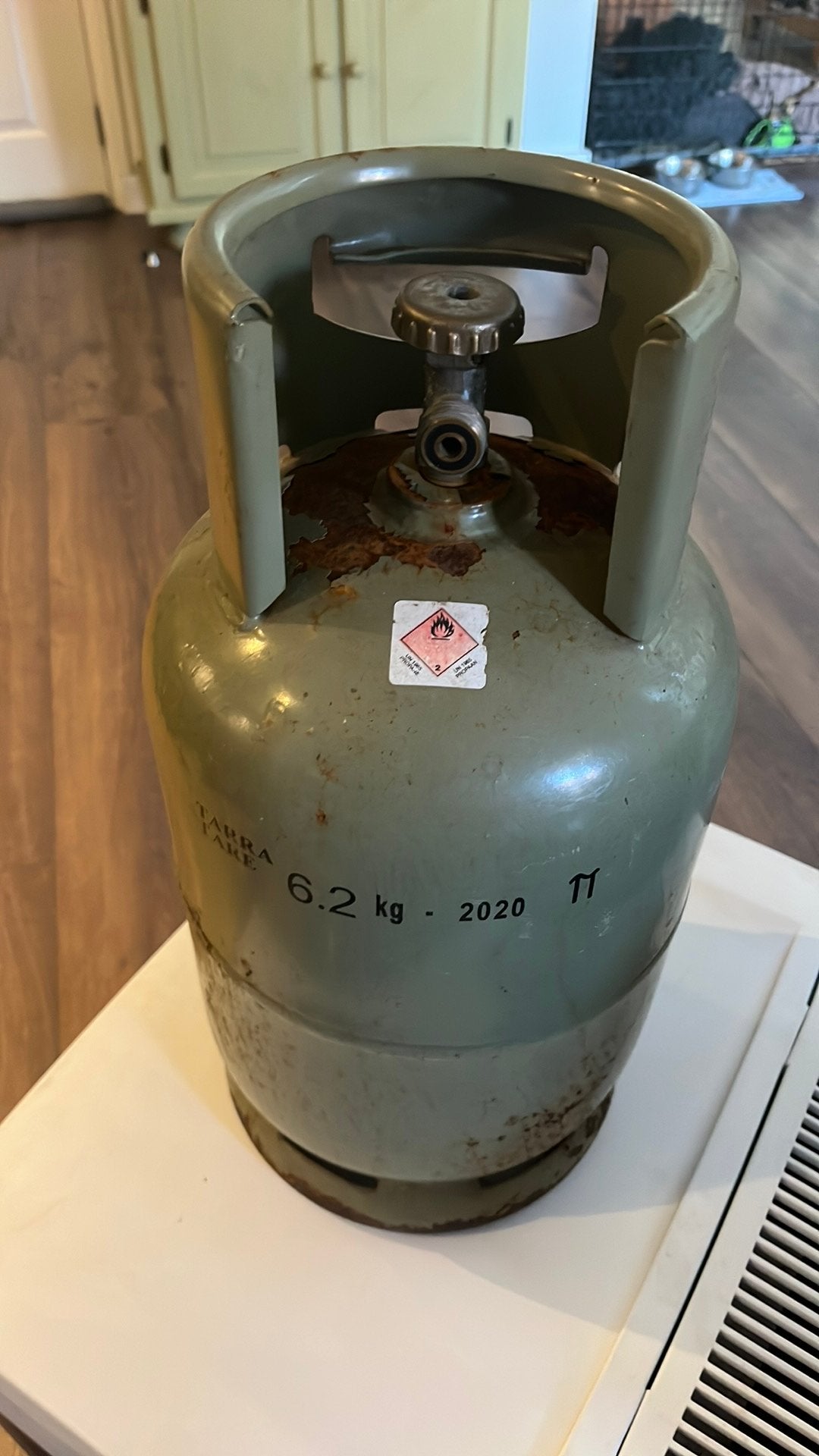 Gasfles butaan 6,2ltr, Ophalen, Gebruikt