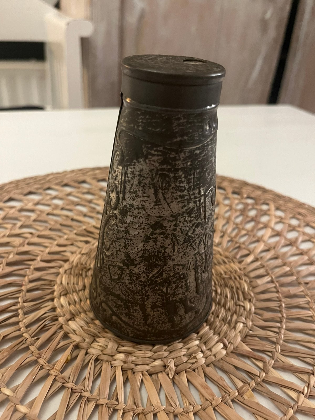 Mooie vintage tinnen strooibus 1930  De Gruyter, Ophalen of Verzenden