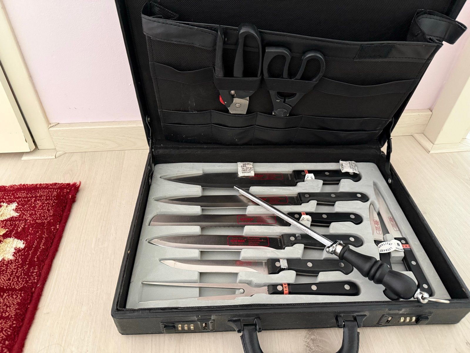Hoffman Solingen Messenset in Koffer - 12-delig, Overige typen, Nieuw, Ophalen of Verzenden, Zwart