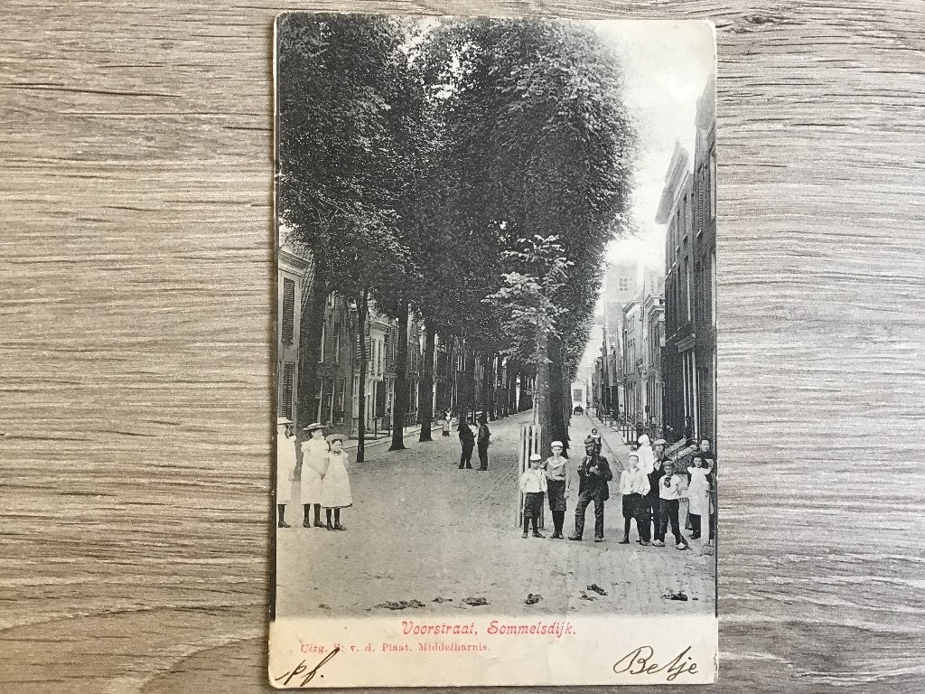 Oude Ansichtkaart Voorstraat, Sommelsdijk 1906, Verzamelen, Verzenden, Voor 1920, Gelopen, Zuid-Holland