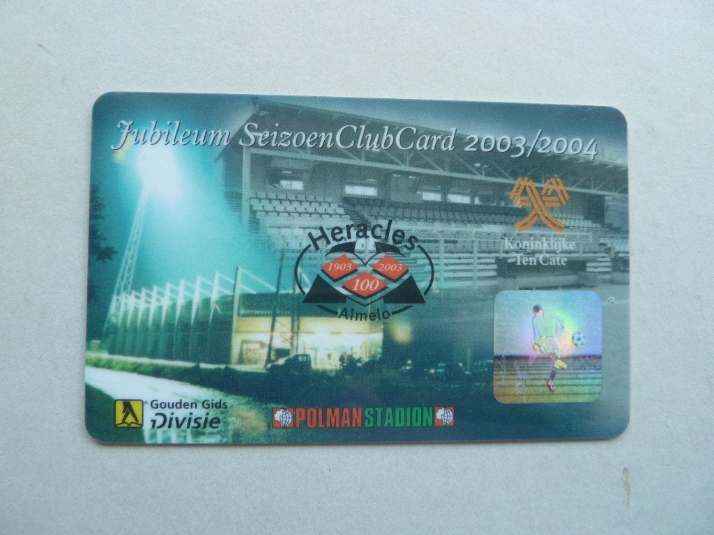 JubileumSeizoenclubcard Heracles2003/2004 Legergroenachtkan, Ophalen of Verzenden, Zo goed als nieuw, Overige binnenlandse clubs