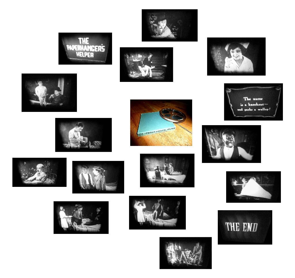 8mm film Oliver Hardy - the Paperhanger's Helper 1925 - N8 -, Ophalen of Verzenden, 8mm film