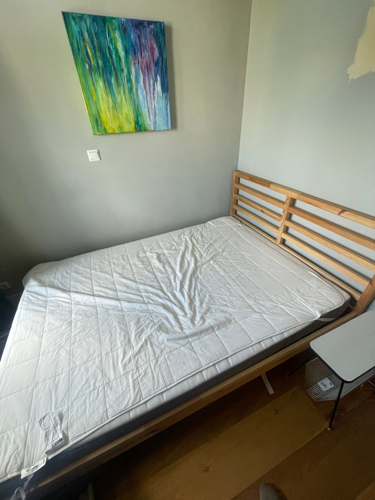 Tarva 140 cm bed met matras en lattenbodem - Goede staat, Huis en Inrichting, Ophalen, Overige kleuren, Tweepersoons, 140 cm