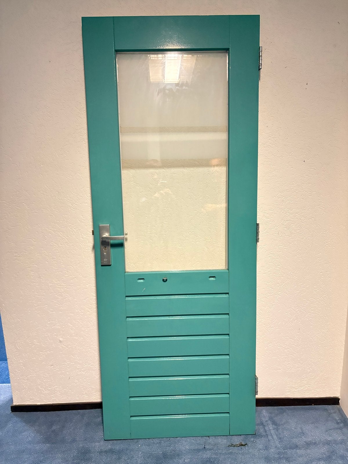 Achterdeur met dubbelglas, Ophalen, 80 tot 100 cm, 200 tot 215 cm, Hout