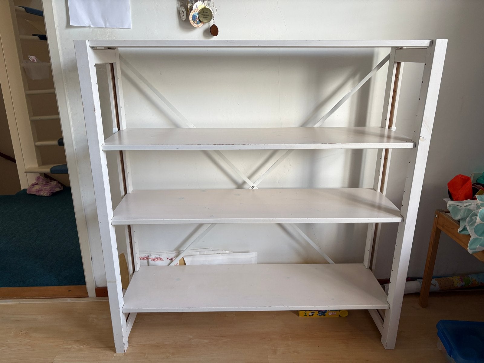 Lundia stellingkast (wit), Ophalen, Met plank(en), Gebruikt, 100 tot 150 cm