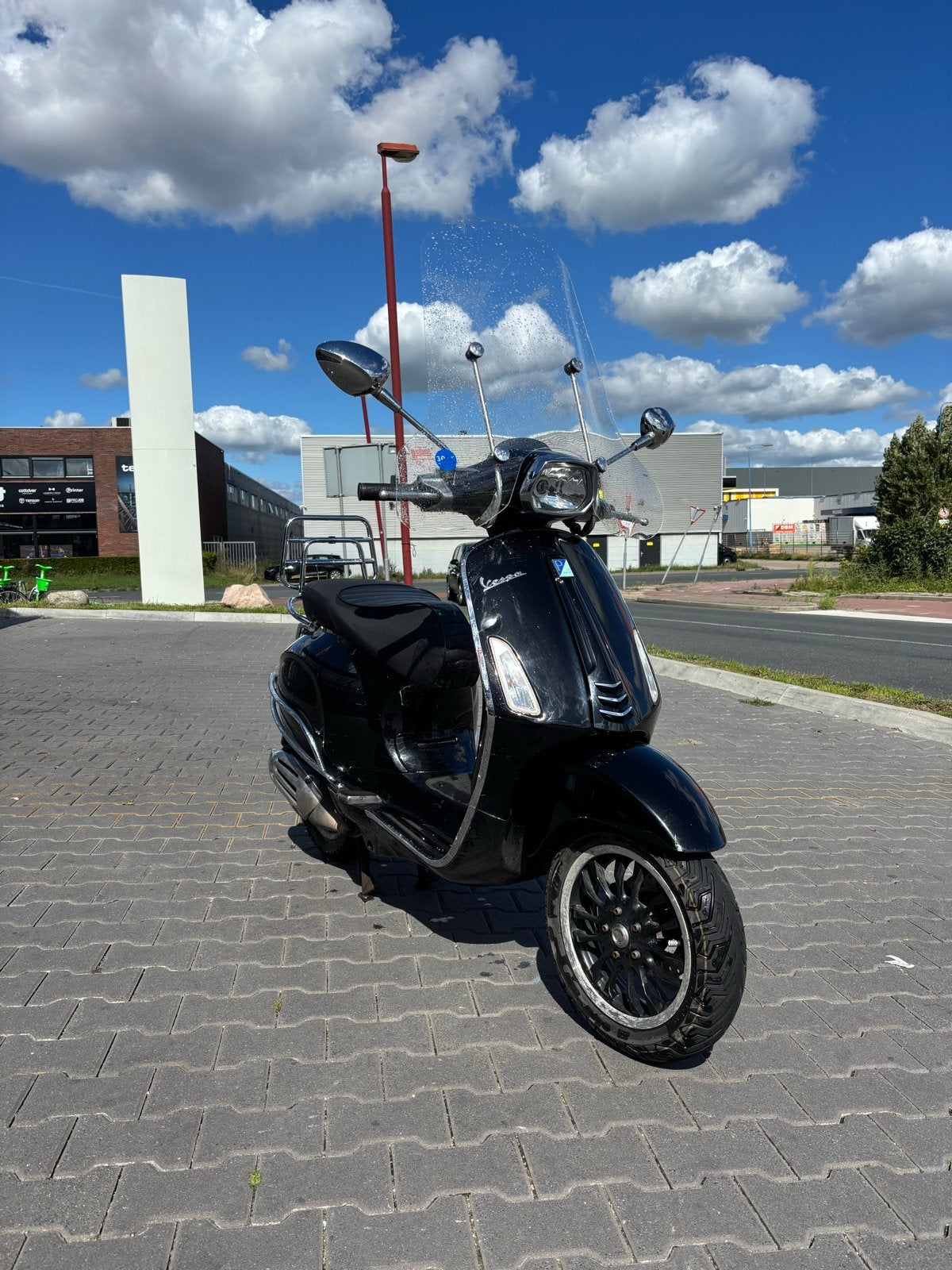 Vespa Sprint 45km/u - Zwart - Gebruikt, Fietsen en Brommers, Scooters | Vespa, Ophalen, Gebruikt, Overige modellen, Maximaal 45 km/u