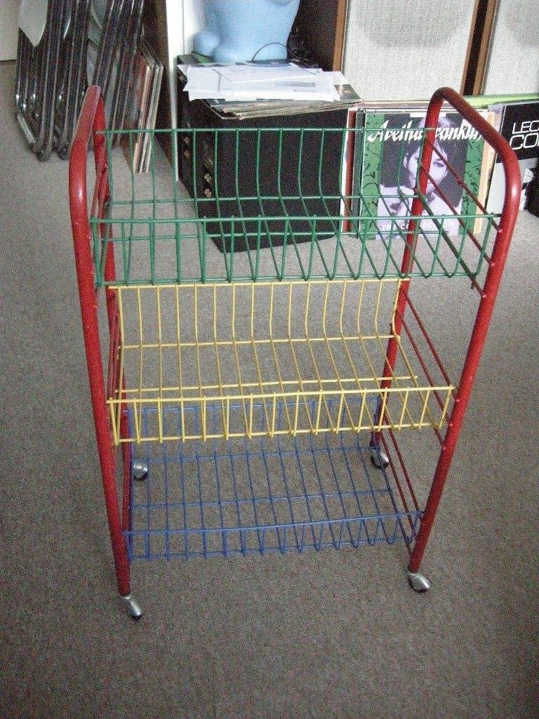Trolley op wieltjes vintage Memphis design - zgan, Ophalen, Zo goed als nieuw, Trolley, Metaal