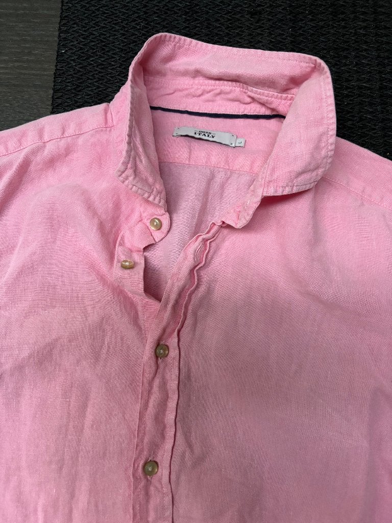 0039Italy by PAUW heren hemd linnen rose 15/16/41, Kleding | Heren, 0039Italy PAUW, Verzenden, Zo goed als nieuw, Halswijdte 41/42 (L)