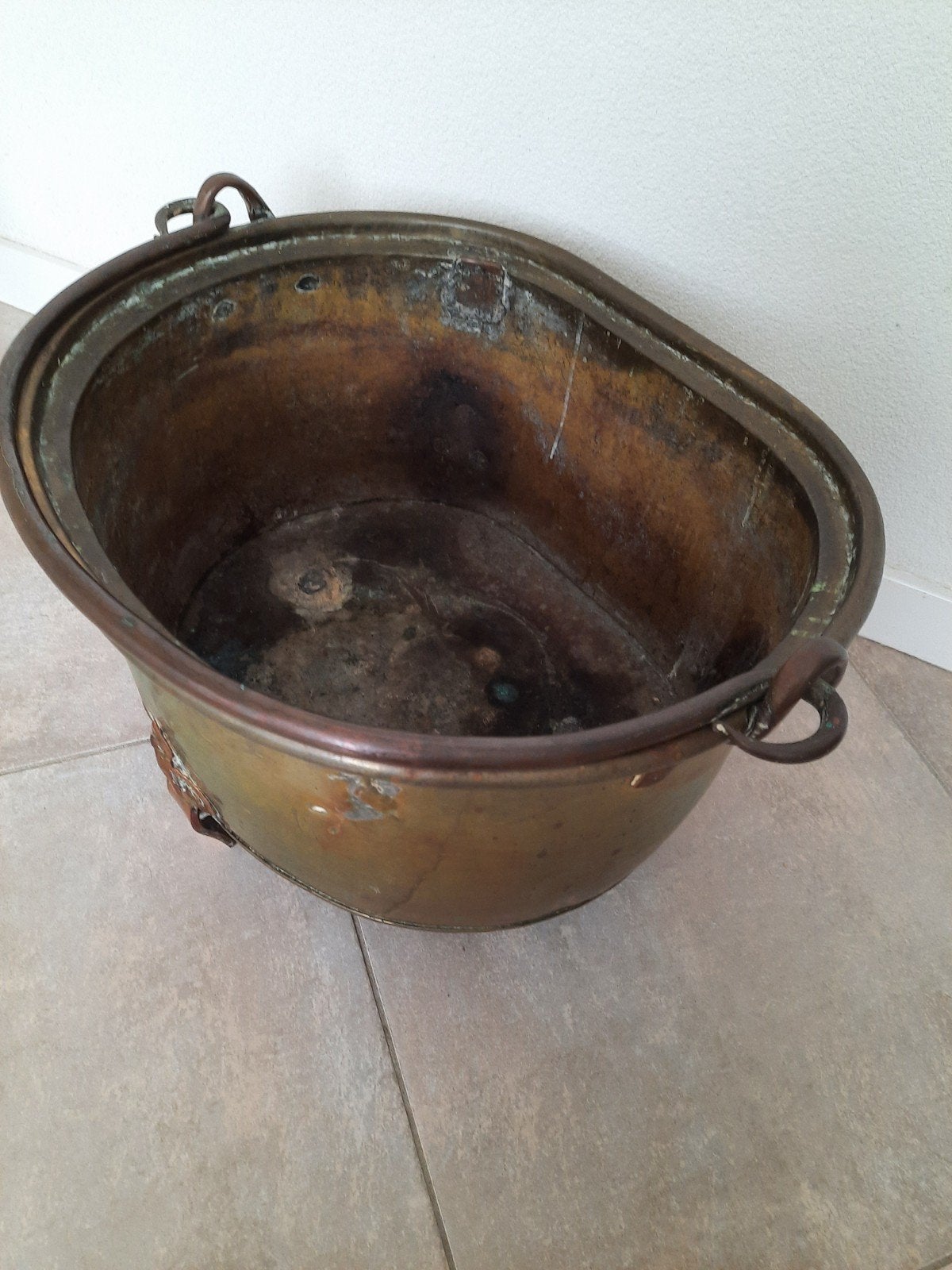 koperen ketel, koperen haardbak, Ophalen, Koper