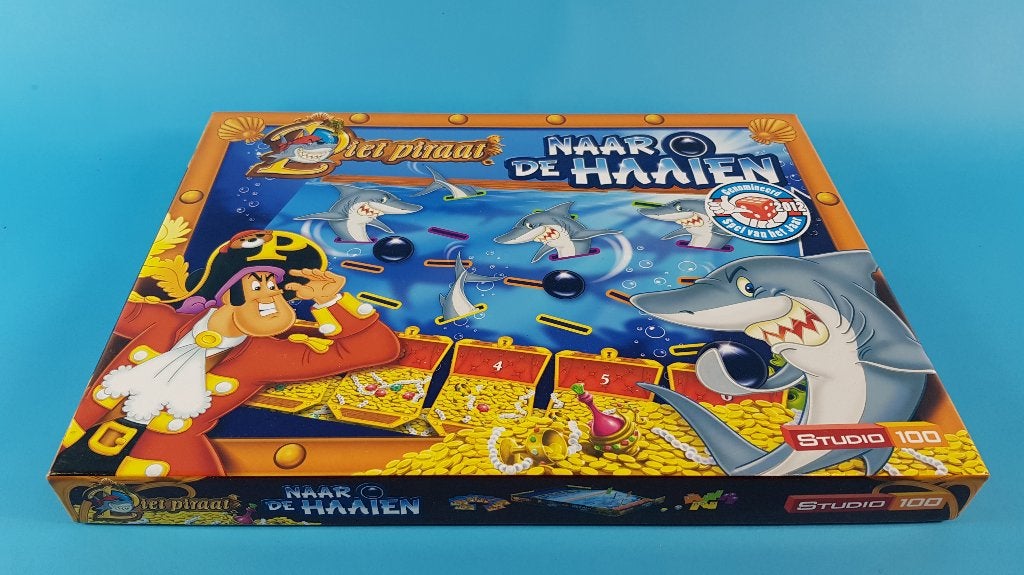 Piet Piraat Naar de Haaien spel, studio 100. Als nieuw! 7A5, Hobby en Vrije tijd, Tweedehands verkoop, Tweedehands verkoop, Gebruikt