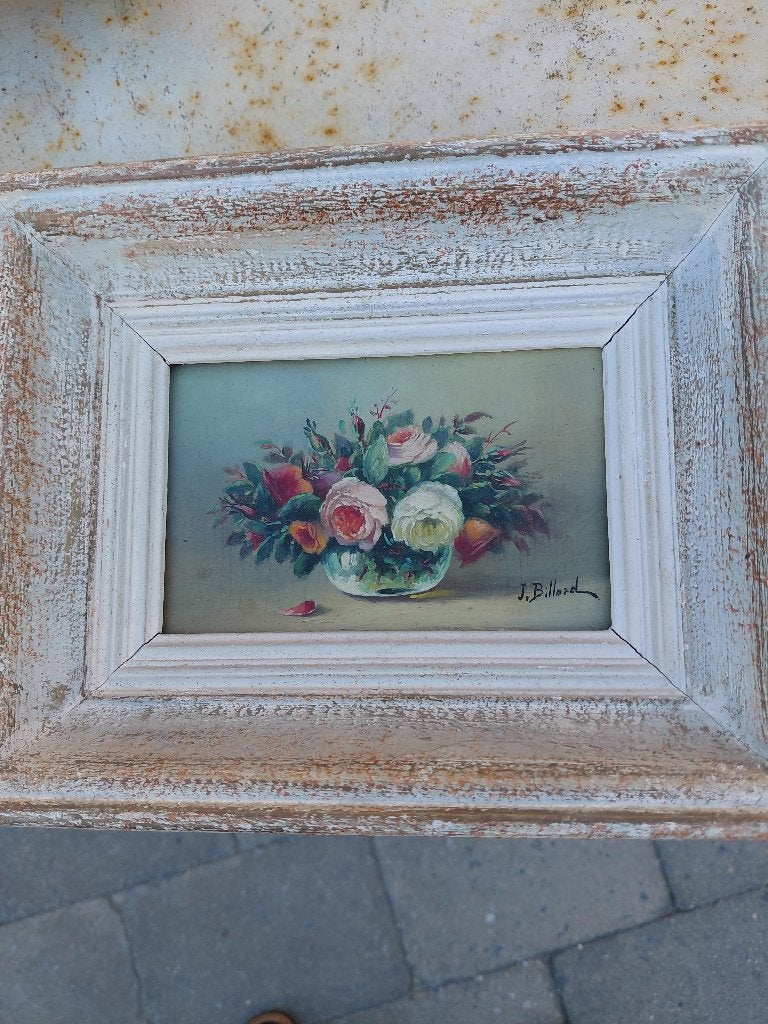 Super mooi klein schilderijtje, Antiek en Kunst, Bloemen, Paneel, Ophalen of Verzenden, Olieverf