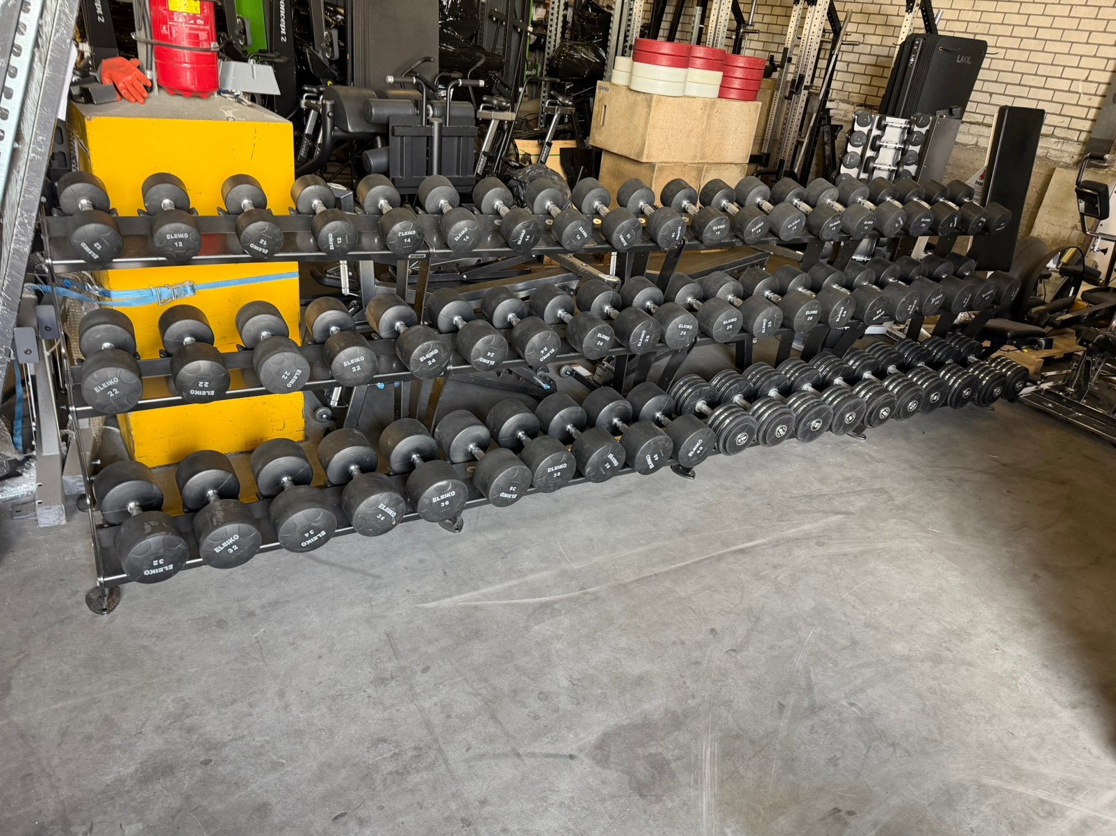 Eleiko Vaste Rubberen Dumbells 1kg t/m 10kg ,12kg t/m 52,5kg