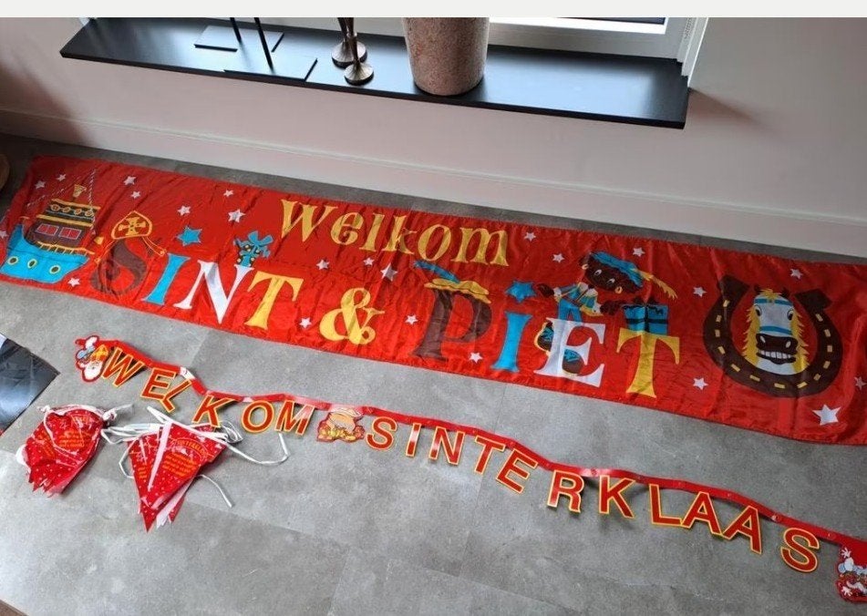 Sinterklaasversiering,Sinterklaasdecoratie,Sinterklaas vlag, Ophalen of Verzenden, Gebruikt