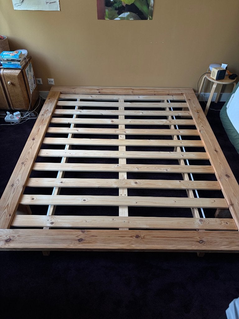 Futonbed Japan Natural 160x200 cm, Huis en Inrichting, Slaapkamer | Bedden, Ophalen, Beige, Tweepersoons, Zo goed als nieuw