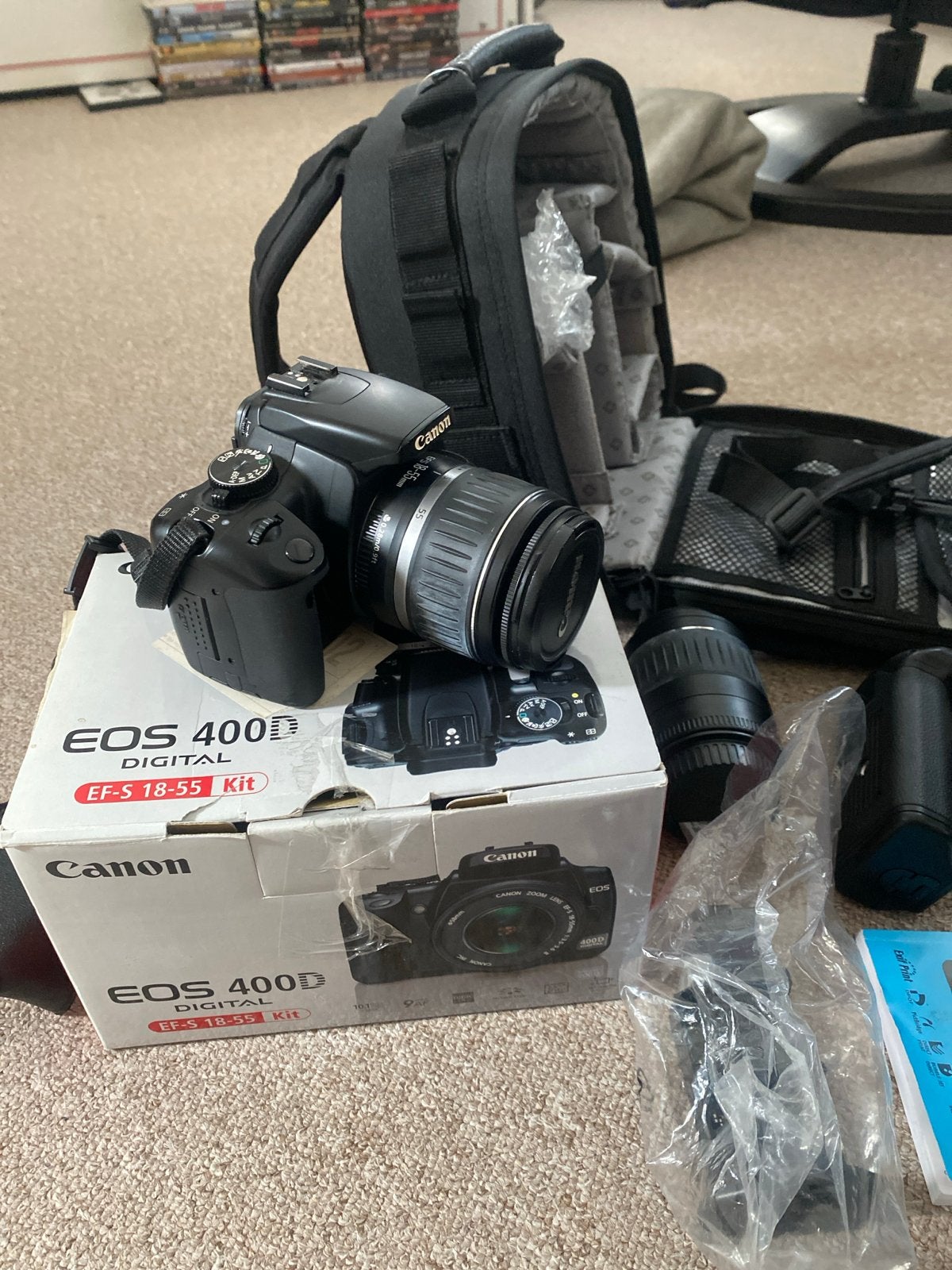 Canon EOS 400D Spiegelreflexcamera met accessoires, Ingebouwde flitser, Gebruikt, Spiegelreflex, Canon