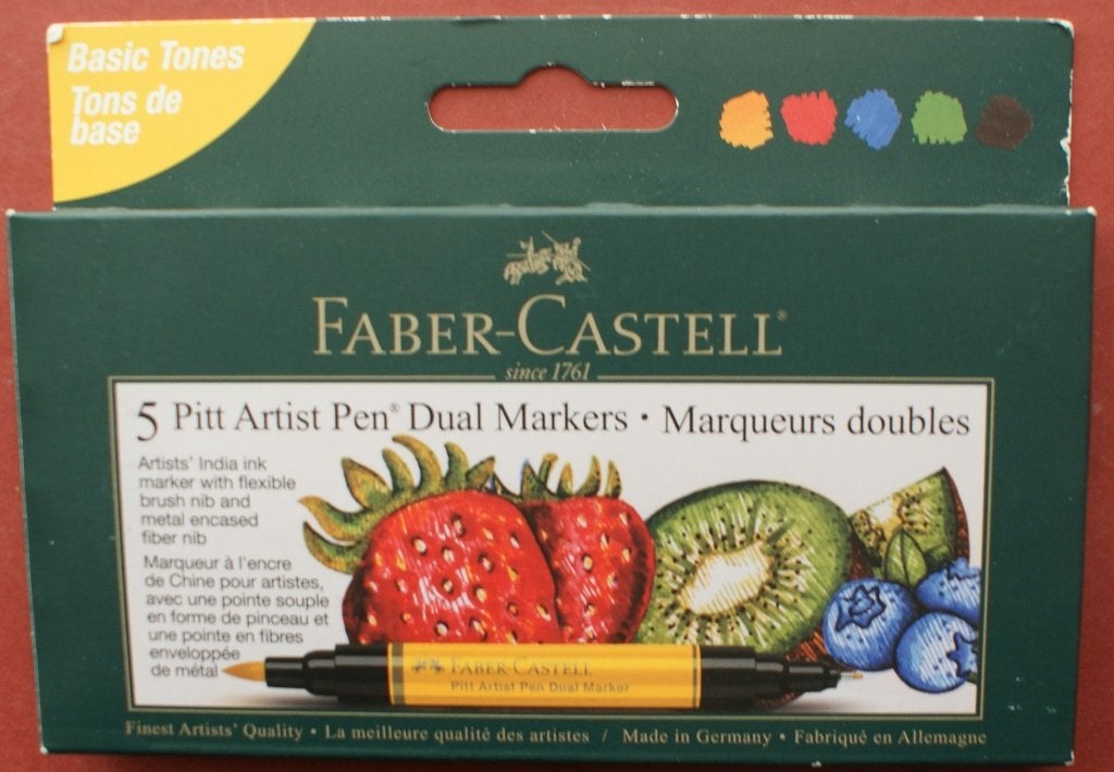 Faber Castell 5 Pitt Artist Pen Dual Markers, 2 sets, Verzenden, Nieuw, Potlood of Stift