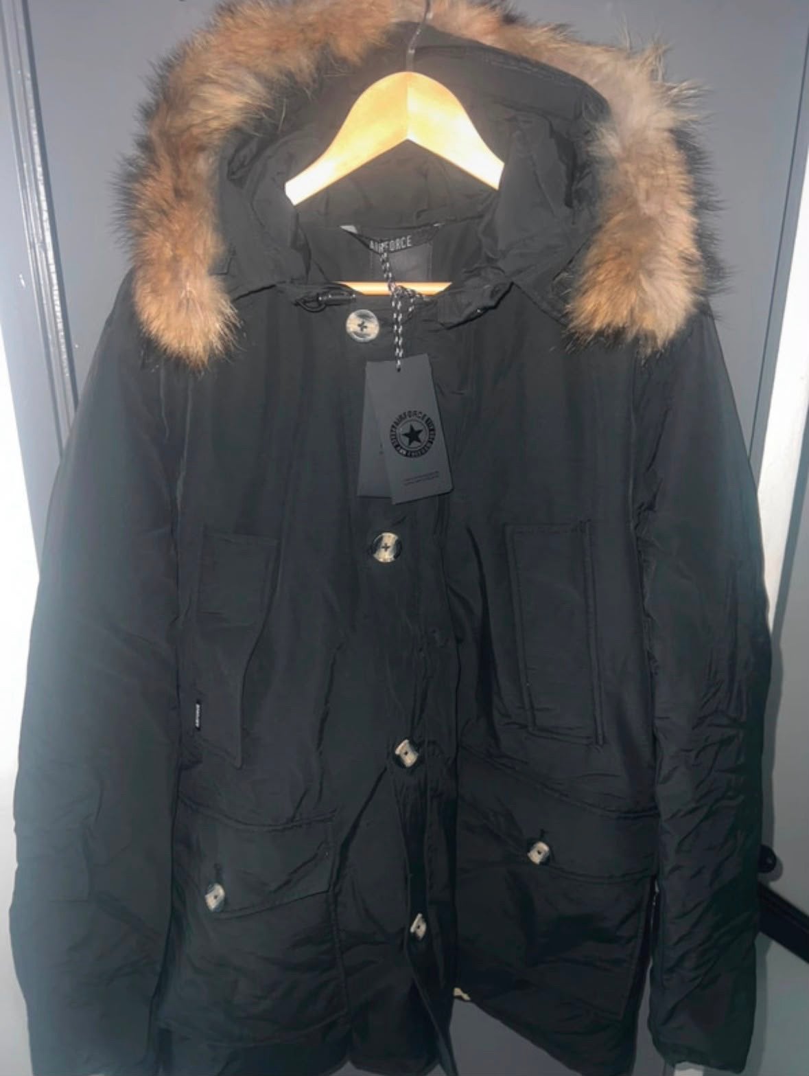 NIEUW Airforce winterjas bontjas met bontkraag Maat XXL, Ophalen of Verzenden, Nieuw, Overige maten, Zwart