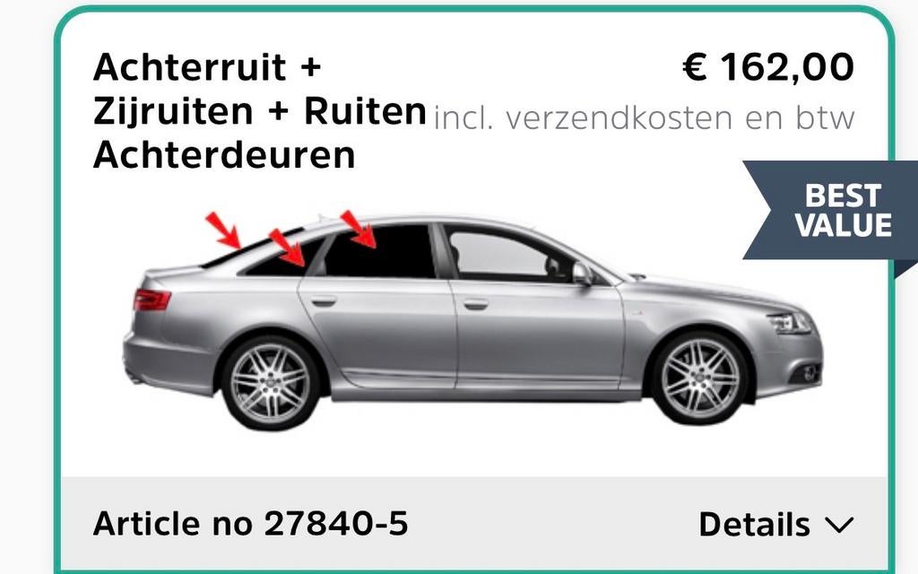 Car Shades Audi A6 sedan (C7) 2011-2018 Zonneschermen, Ophalen, Zo goed als nieuw
