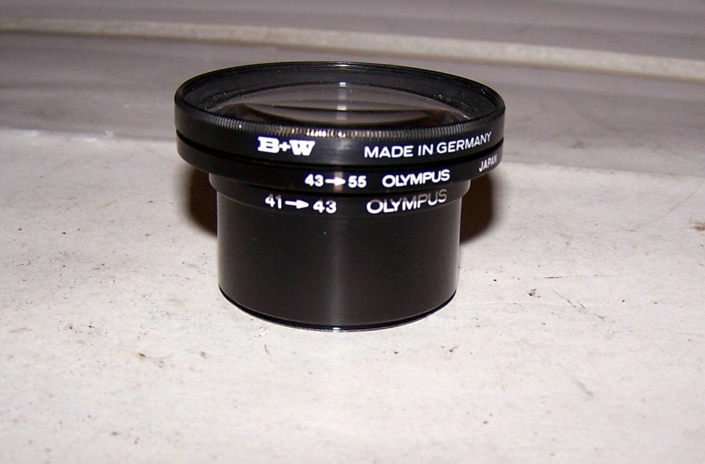 2x Olympus adapters- 41-->43/43-->55mm + B&W 55mm filter., Ophalen of Verzenden, 1960 tot 1980, Lens of Lenzen