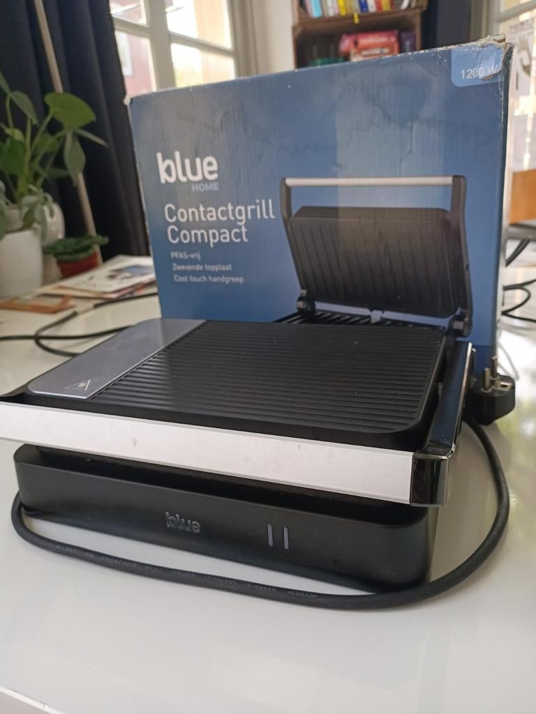 Blue Home Contactgrill Compact 1200W PFAS-vrij, Ophalen of Verzenden, Zo goed als nieuw