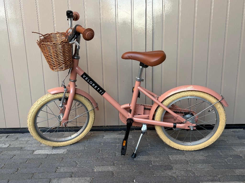 Veloretti Maxi Kinderfiets Roze met Rieten Mandje, Ophalen, Terugtraprem, Gebruikt, Veloretti