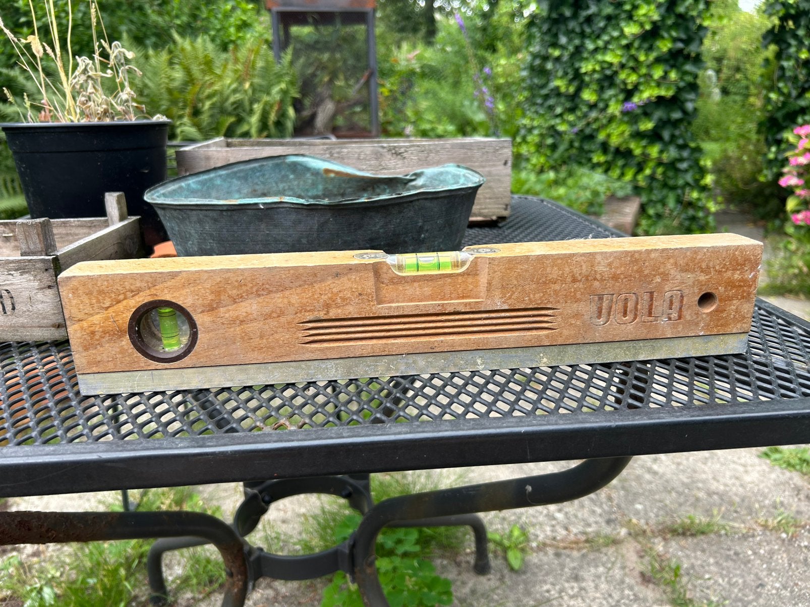 Vintage Vola Houten waterpas, Ophalen of Verzenden
