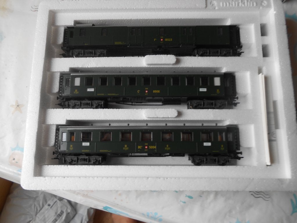 Märklin 42385, Zwitserse old timer personenwagen set, nieuw, Wisselstroom, Treinset, Nieuw, Ophalen of Verzenden