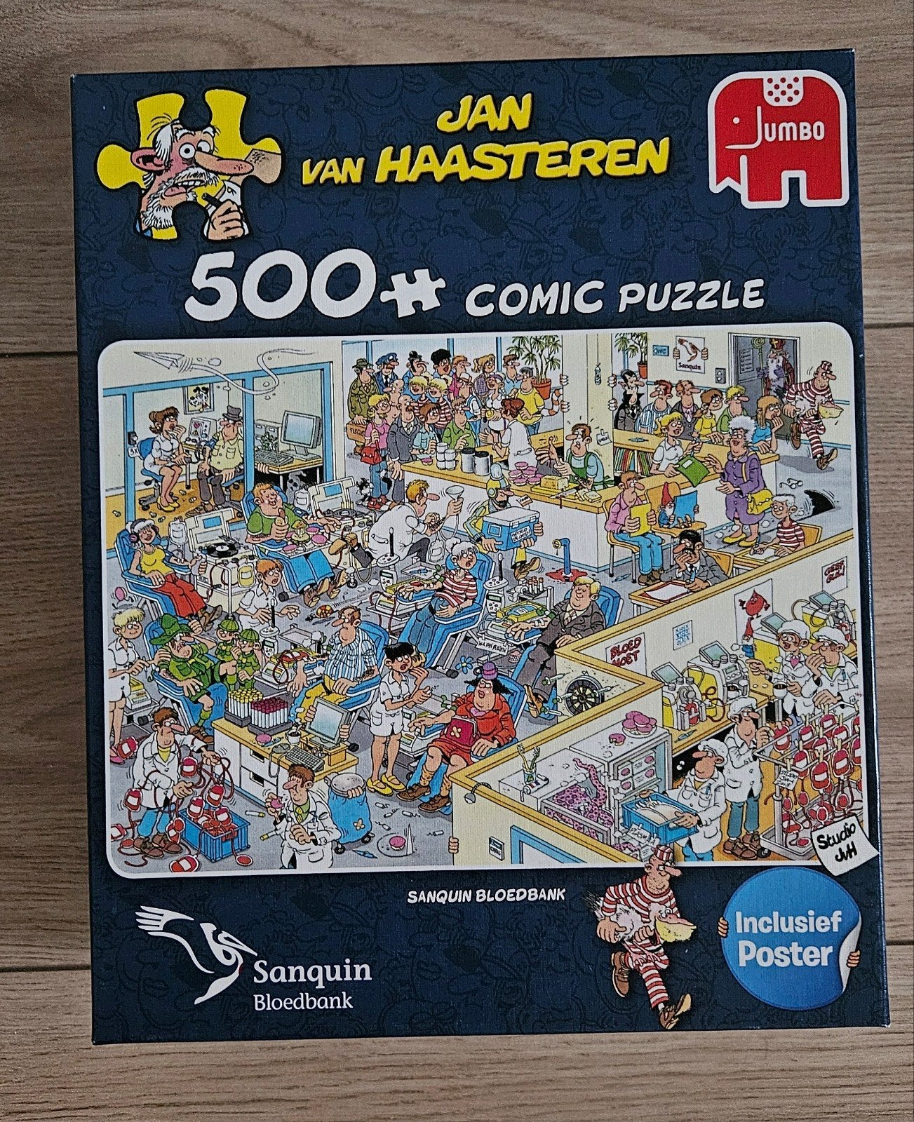 Jan van Haasteren Comic Puzzel 500+ stukjes - Sanquin, Ophalen of Verzenden, 500 t/m 1500 stukjes, Zo goed als nieuw, Legpuzzel