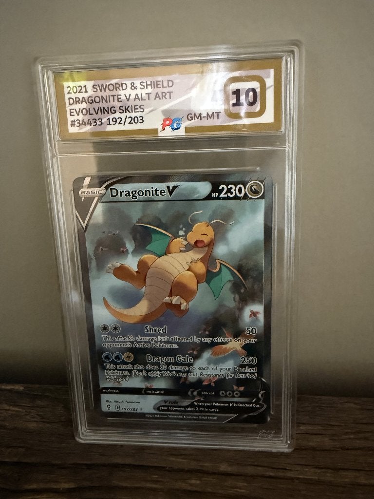 Topkaart! Dragonite V Alt Art, Gem Mint 10, Hobby en Vrije tijd, Verzamelkaartspellen | Pokémon, Ophalen, Zo goed als nieuw, Losse kaart