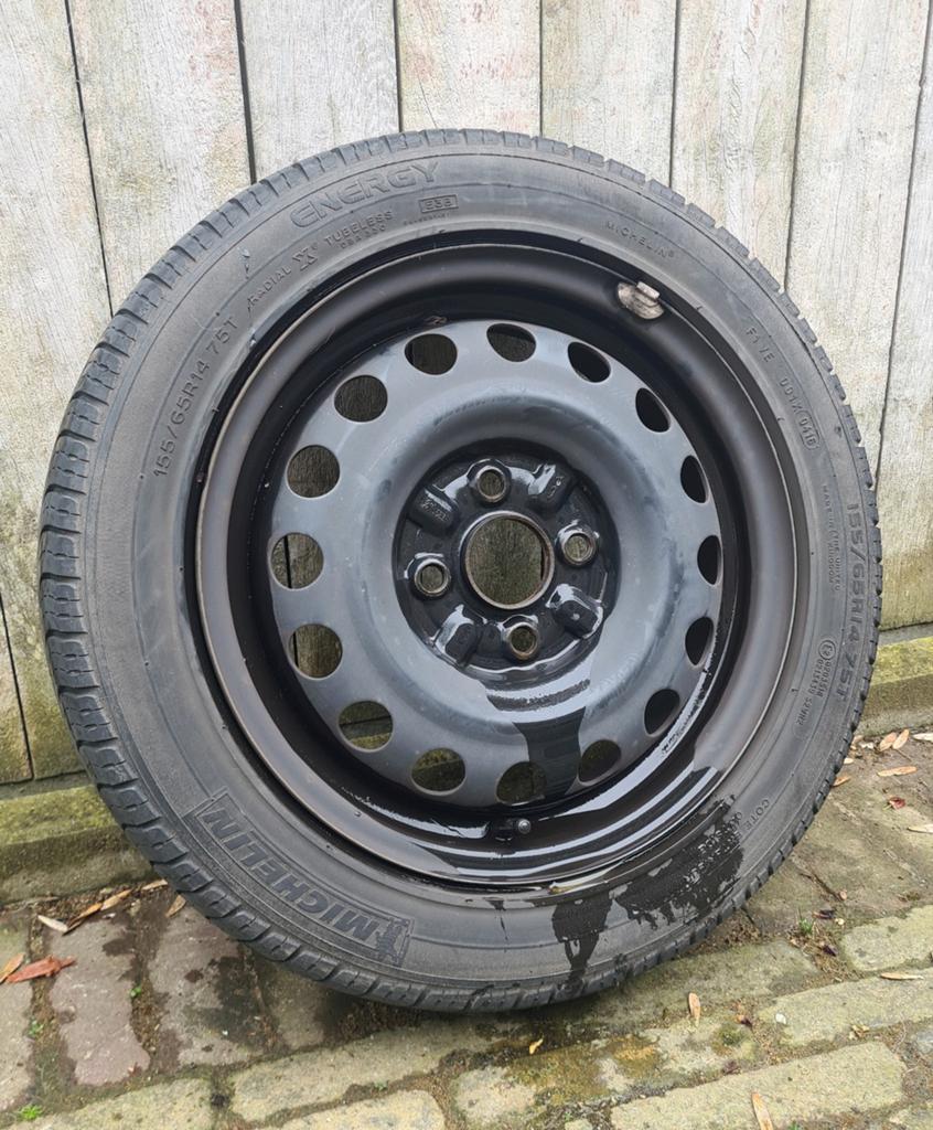 Thuiskomer, reservewiel, reserveband 155-65-14 4x100 aygo c1, Ophalen of Verzenden, Hyundai