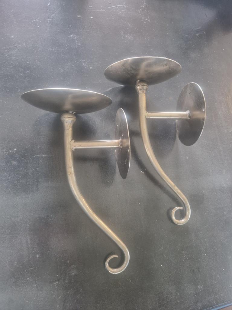 Wand kandelaars 2 stuks, Ophalen of Verzenden, Metaal, 25 tot 50 cm