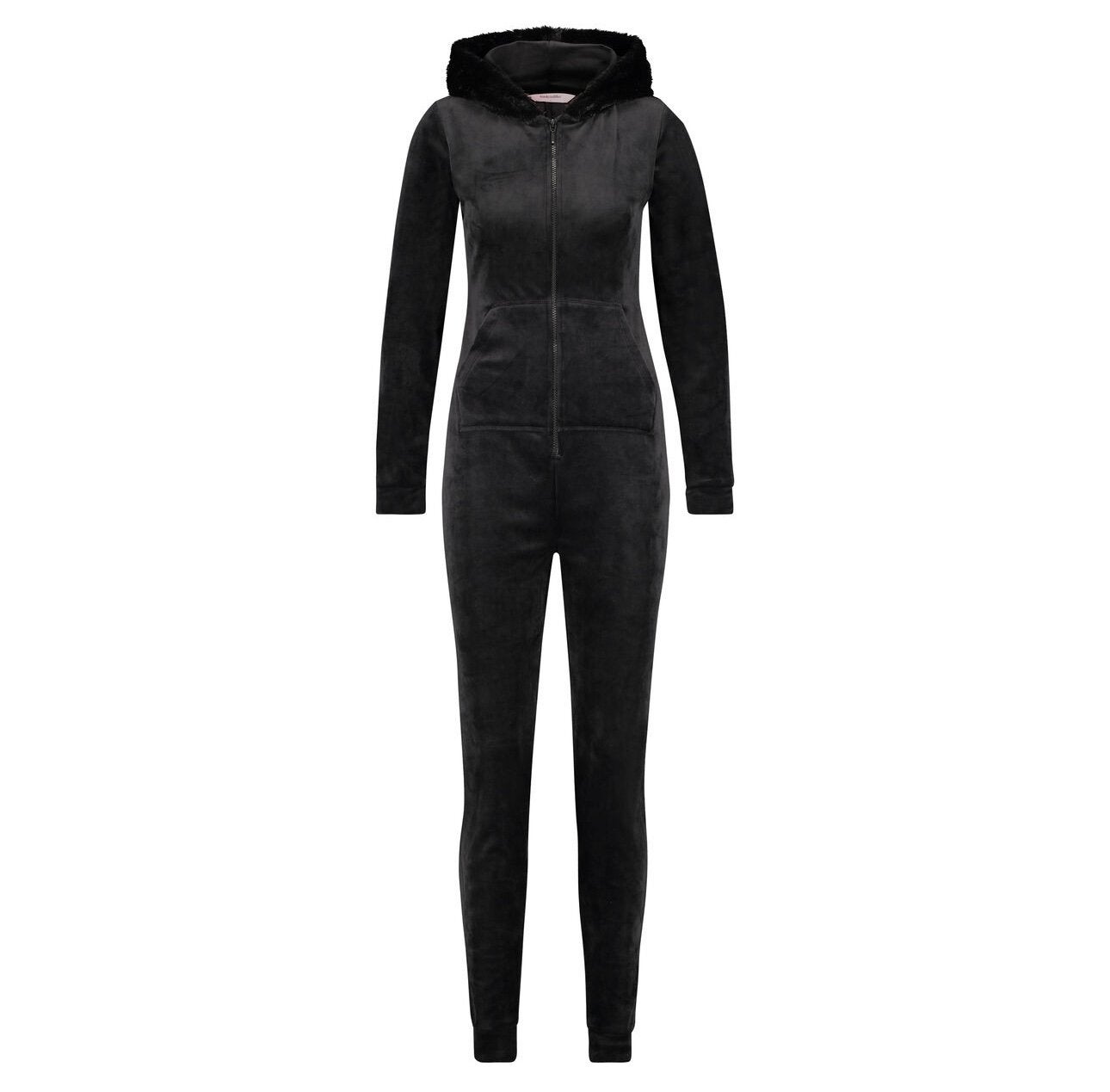 Hunkemöller | Fleece onesie velours, Ophalen of Verzenden, Zo goed als nieuw, Maat 34 (XS) of kleiner, Zwart
