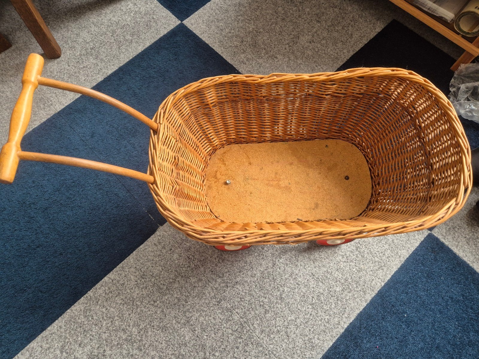 Rieten poppenwagen, Ophalen, Rechthoekig, Riet