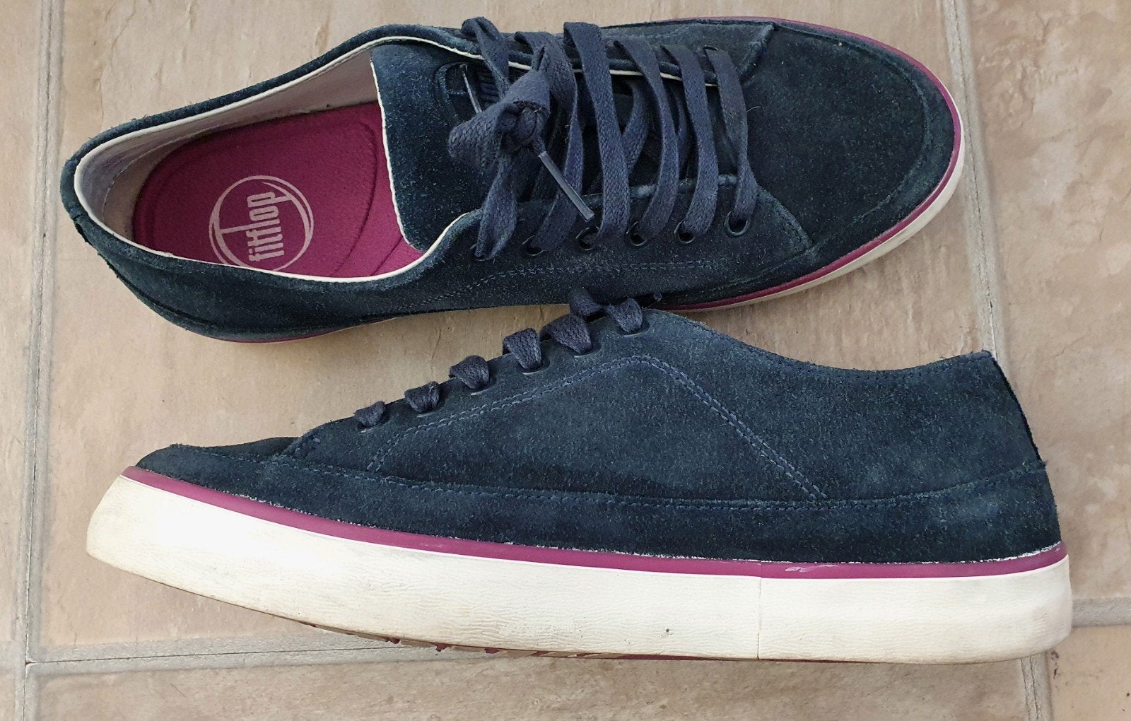 Fitflop sneakers, donkerblauw suède, maat 38, Blauw, Ophalen of Verzenden, Fitflop, Sneakers of Gympen