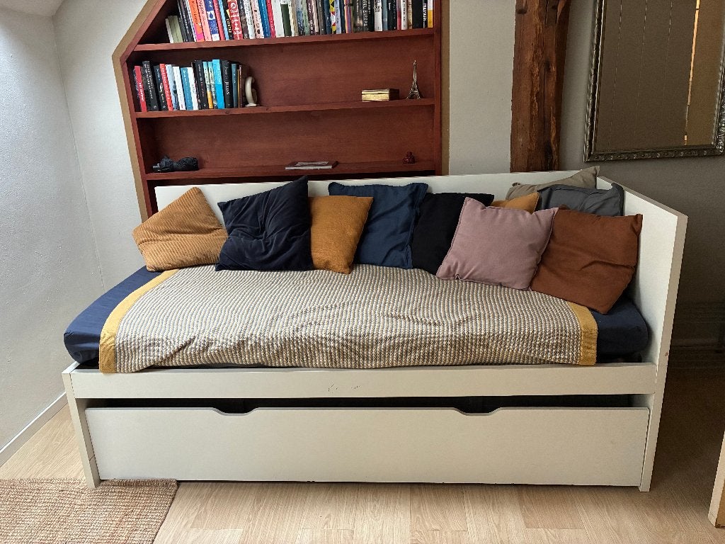 Bed 90 x200 met onderschuifbed, Huis en Inrichting, Ophalen, Gebruikt, 90 cm, Eenpersoons