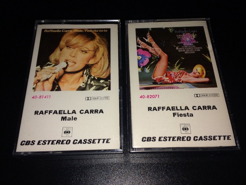 2 MCs van Raffaella Carra | Male & Fiesta, Gebruikt, 2 t/m 25 bandjes, Ophalen of Verzenden, Origineel