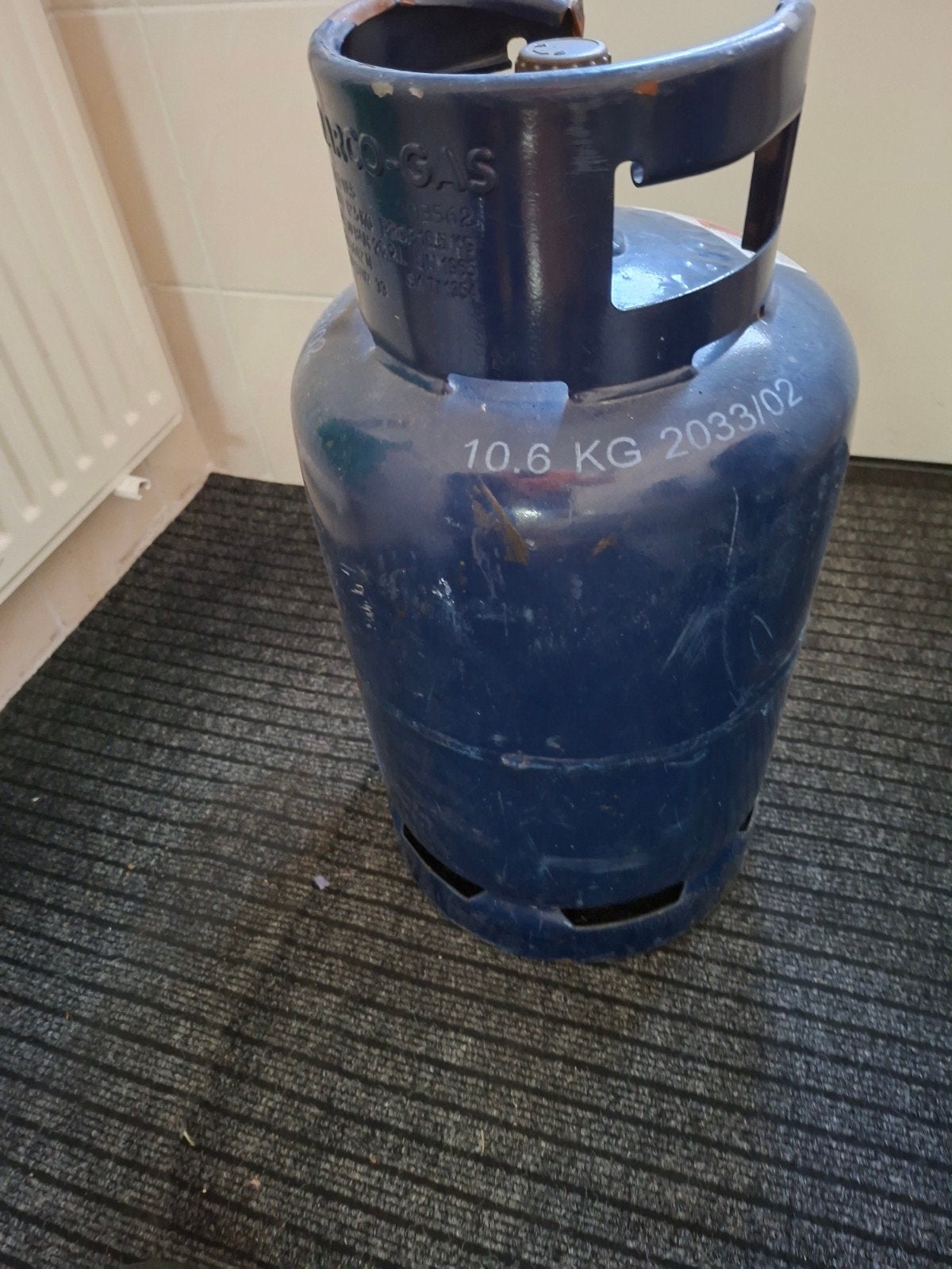 Lege gasfles 10.6 KG - Euro-Gas (keur tot 2033), Doe-het-zelf en Verbouw, Ophalen of Verzenden, Gebruikt