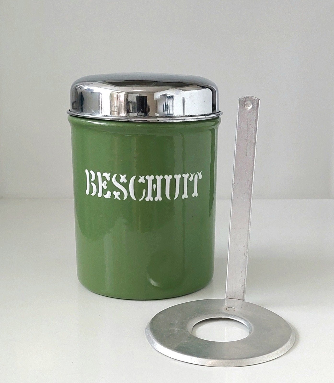 Emaille BK Beschuitbus Reseda Groen Keukenemaille + Haal, Ophalen of Verzenden