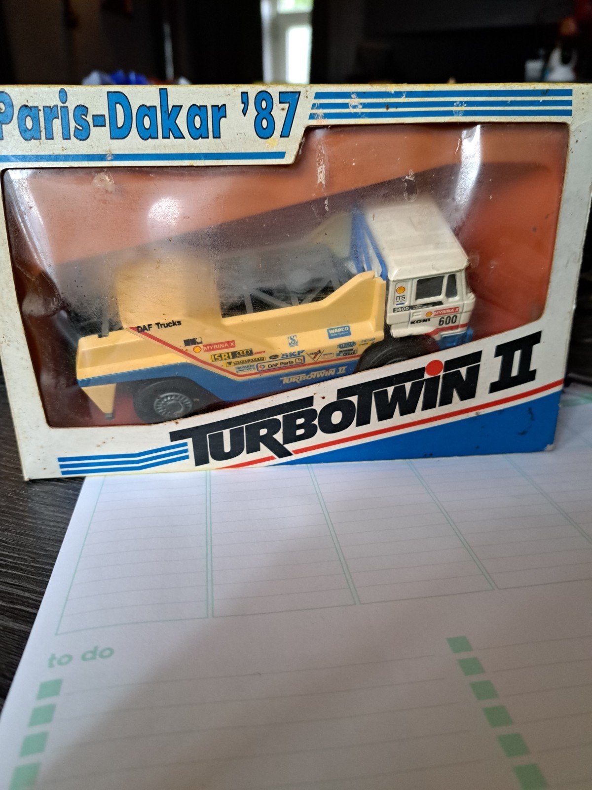 DAF TurboTwin II Paris-Dakar '87 schaalmodel, Ophalen of Verzenden, Zo goed als nieuw