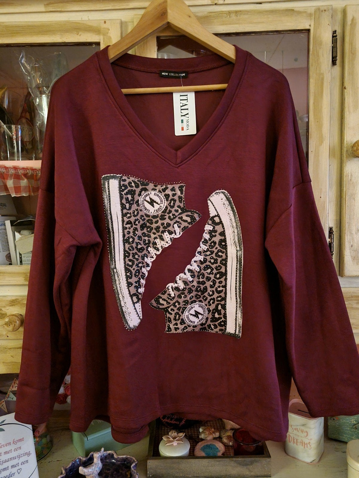 New collection sweater bordeauxrood 1 maat, Kleding | Dames, Maat 46/48 (XL) of groter, Nieuw, Ophalen of Verzenden, New collection