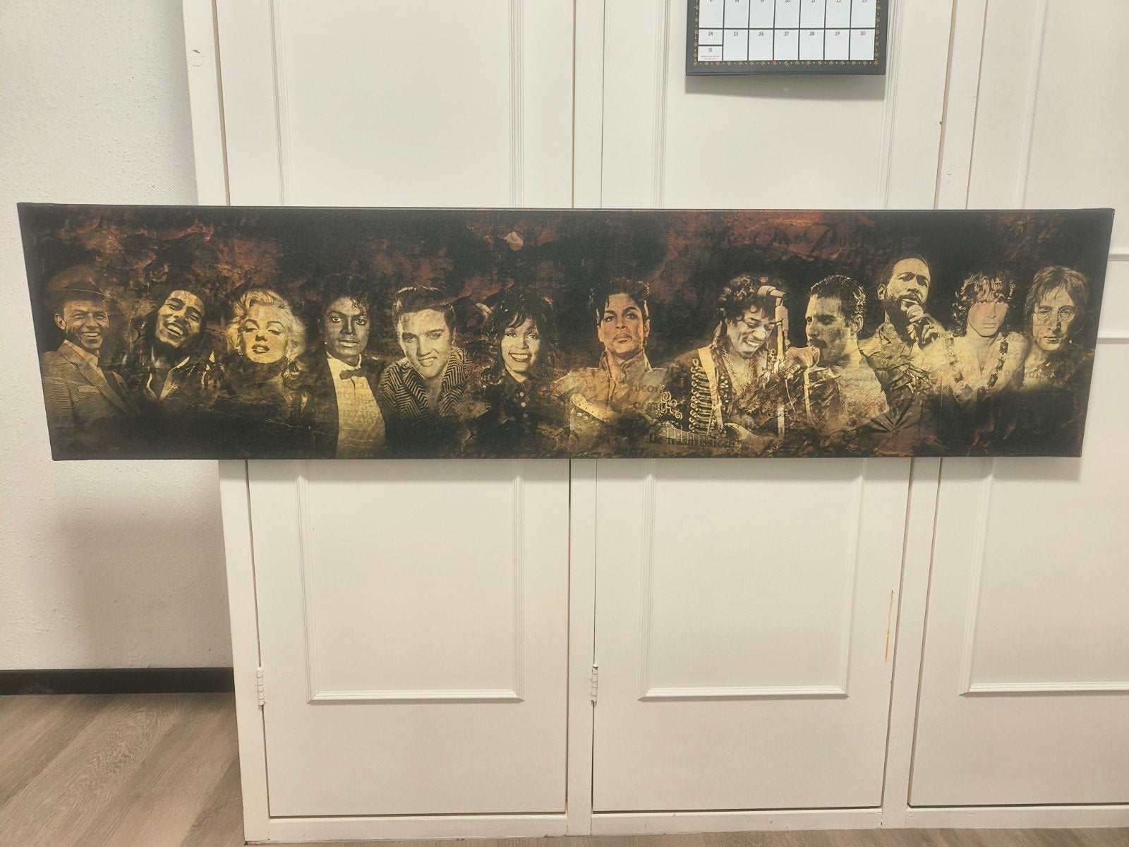 Popart Schilderij 'Dead Stars' met Muziekiconen, Antiek en Kunst, Op houten frame, Ophalen of Verzenden, Print, Muziek