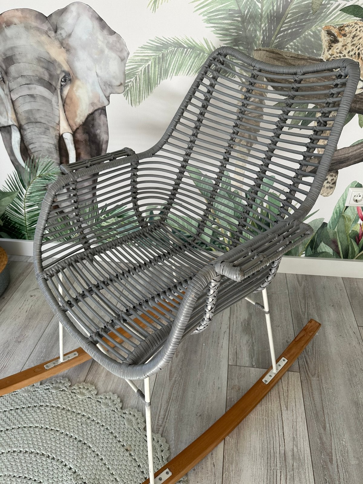Kidsdepot Rocking Billy schommelstoel – Grijs, Ophalen, Zo goed als nieuw, Stoel