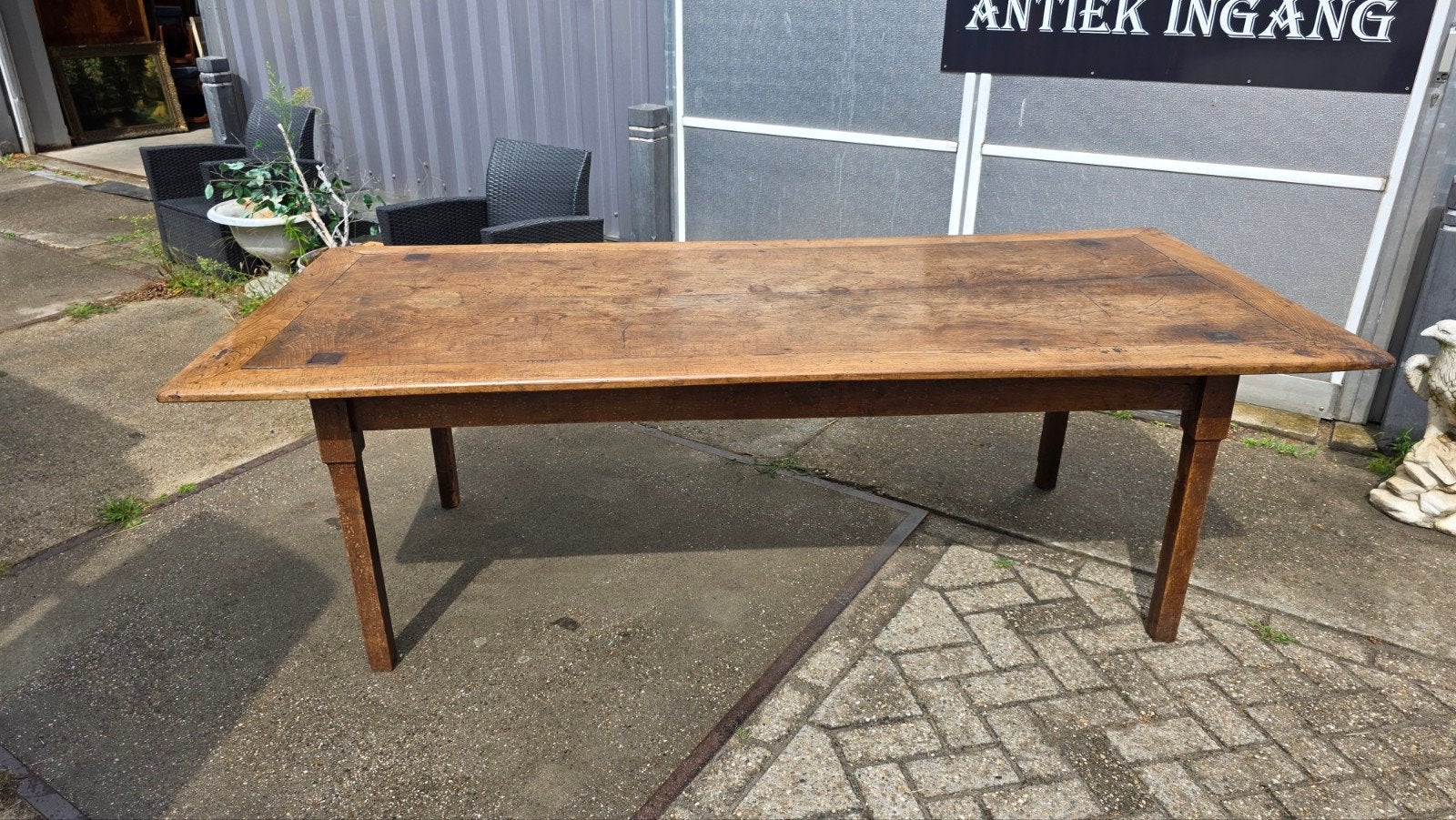 zeer grote antieke Franse boerentafel 2,40 m, Ophalen