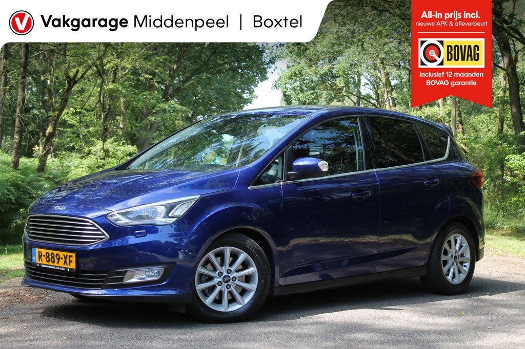 Ford C-MAX 1.5 Titanium | Cruise | Camera | LED (bj 2017), 12 maanden, 4 cilinders, Blauw, Bedrijf