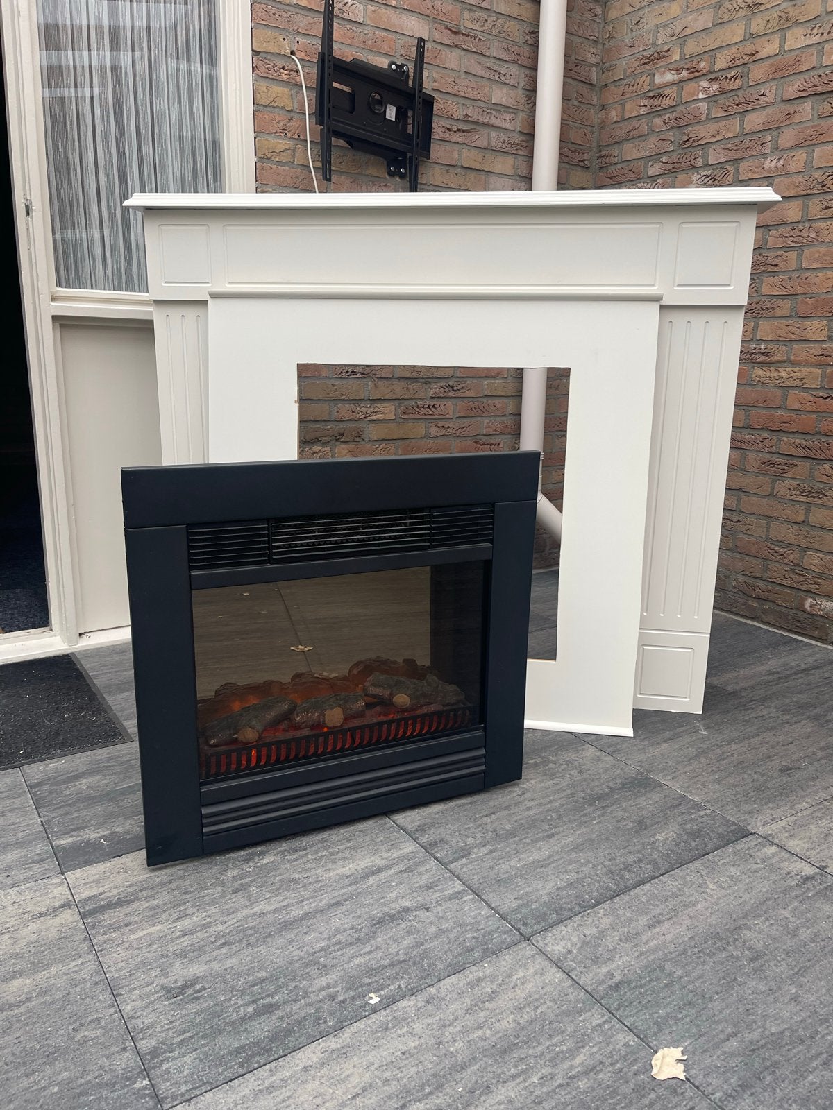 Elektrische haard met schouw - Classic Fire AJ55, Huis en Inrichting, Haarden, Ophalen, Zo goed als nieuw, Vrijstaande haard, Elektrische haard